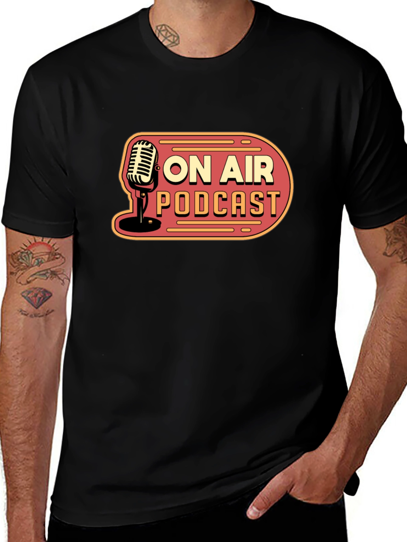 Variant 18 of On Air Podcast Black T-Shirt
