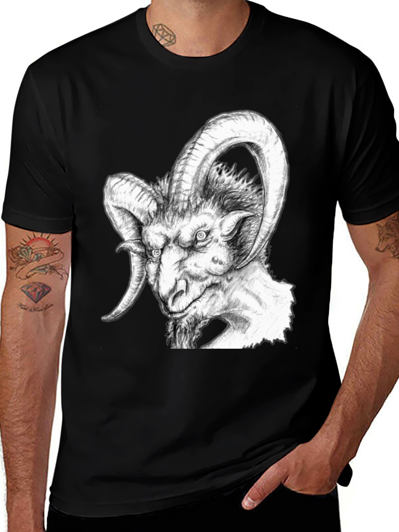 Variant 21 of Ram Graphic Tee - Unique Creature Design