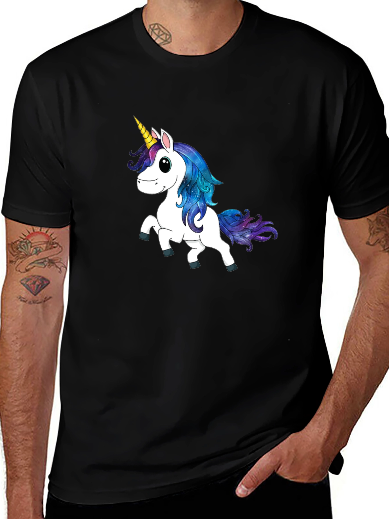 Variant 13 of Unicorn Graphic Black T-Shirt