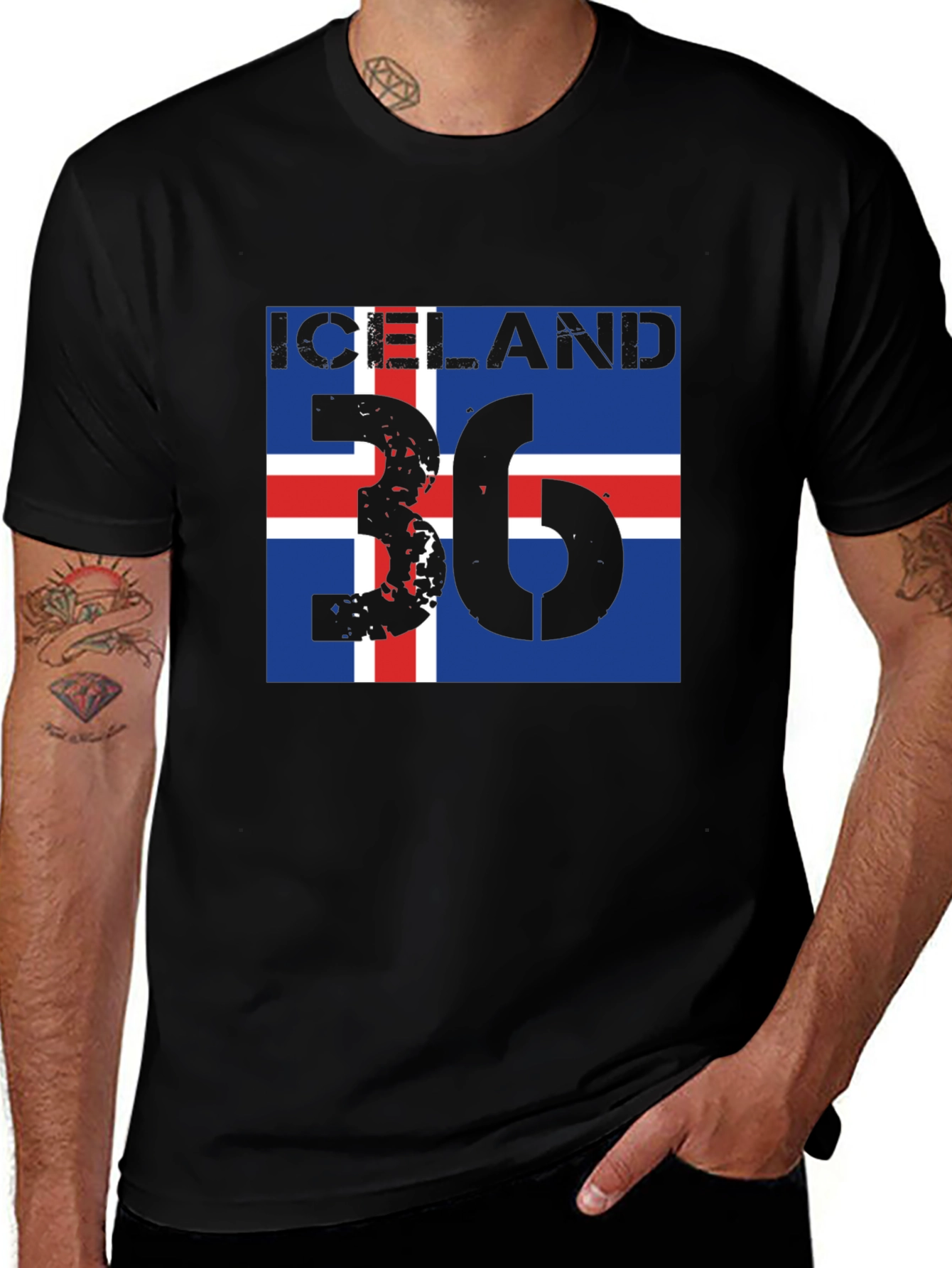 Iceland Flag T-Shirt - Number 36 Graphic Tee