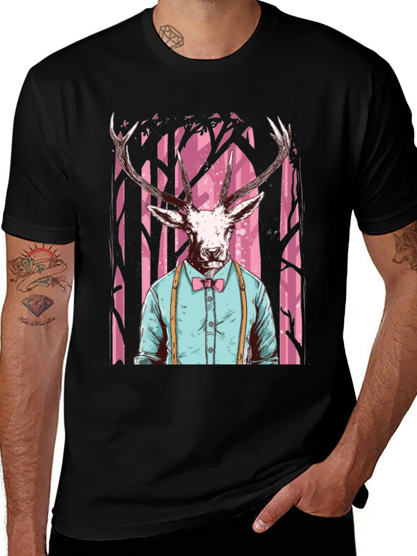 Variant 5 of Deer in Suit T-Shirt - Unique Graphic Tee