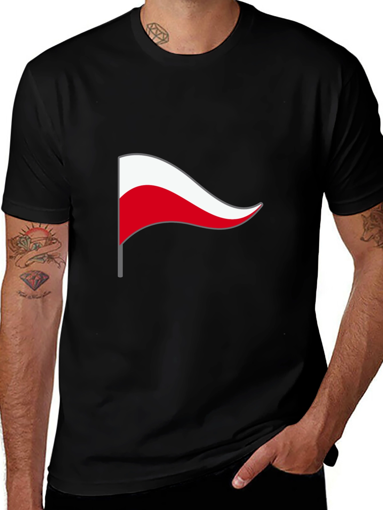 Poland Flag T-Shirt - Black Graphic Tee