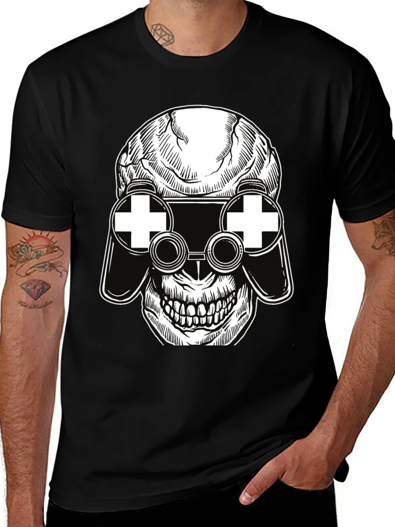 Variant 16 of Gamer Skull Black T-Shirt