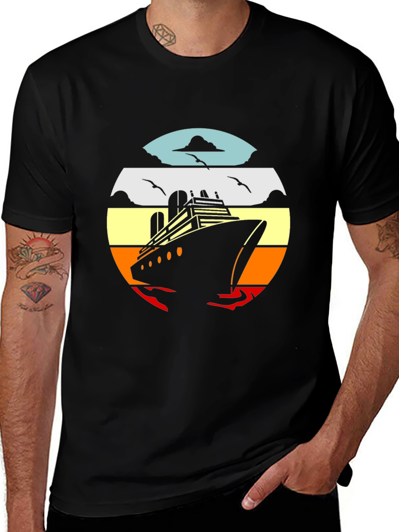 Variant 27 of Cruise Ship Sunset Graphic Tee