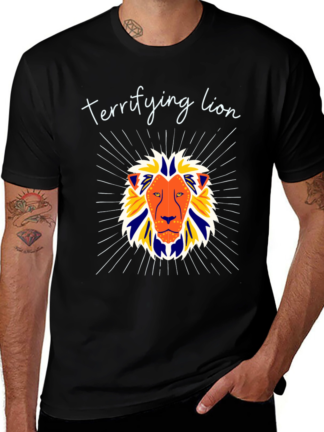 Variant 18 of Terrifying Lion Graphic T-Shirt - Bold Animal Print