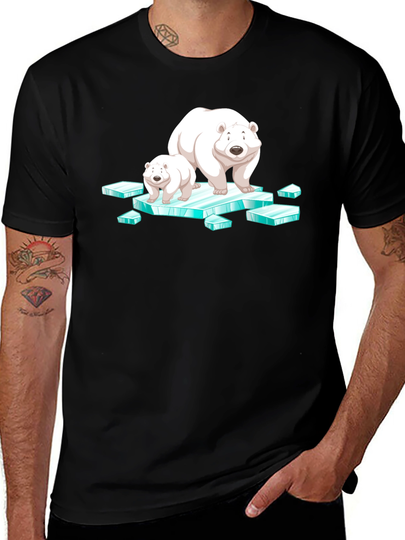Variant 24 of Polar Bear Family Graphic T-Shirt