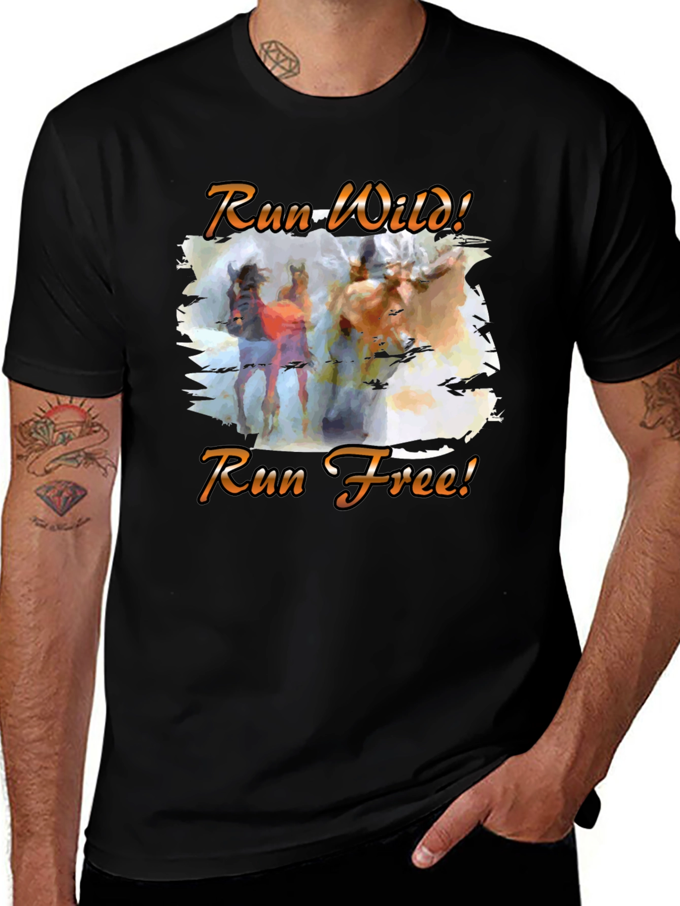 Variant 6 of Run Wild & Free Graphic T-Shirt - Men's Casual Tee