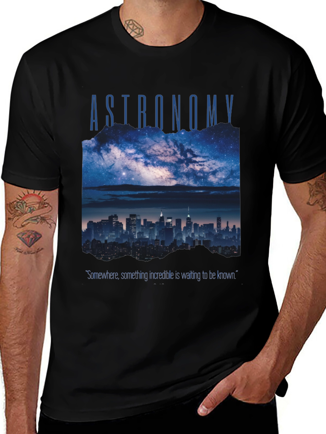 Variant 4 of Astronomy Cityscape Graphic T-Shirt
