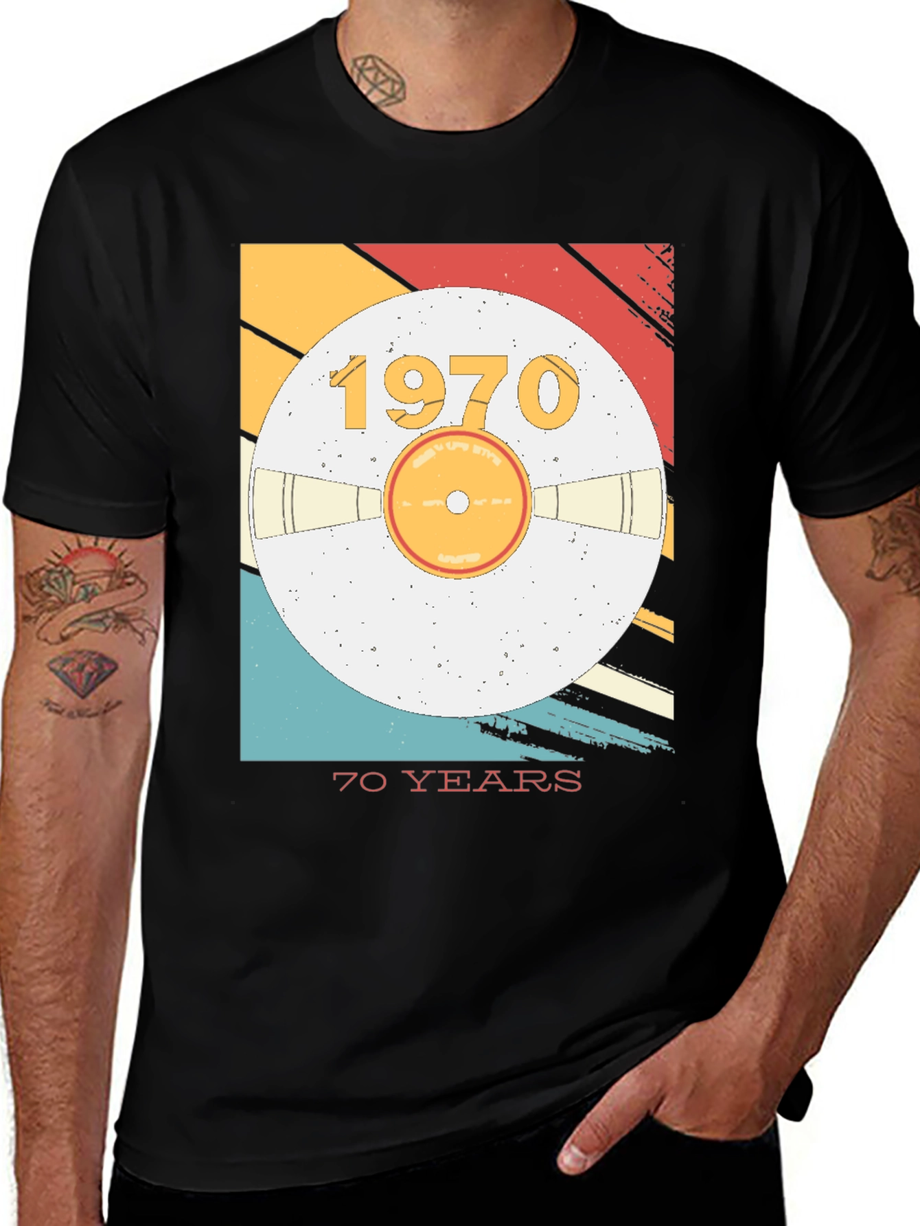 Variant 5 of 1970 Vinyl Record 70 Years Graphic T-Shirt