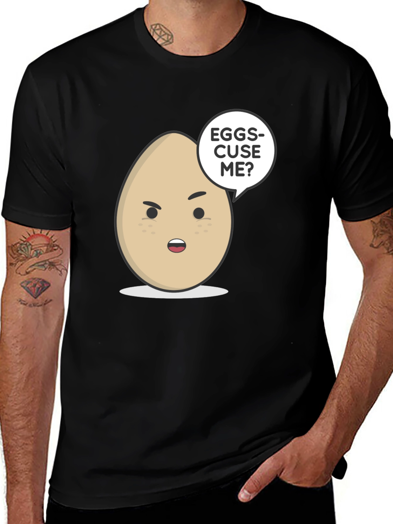 Variant 8 of Eggs-cuse Me Funny Egg Pun T-Shirt