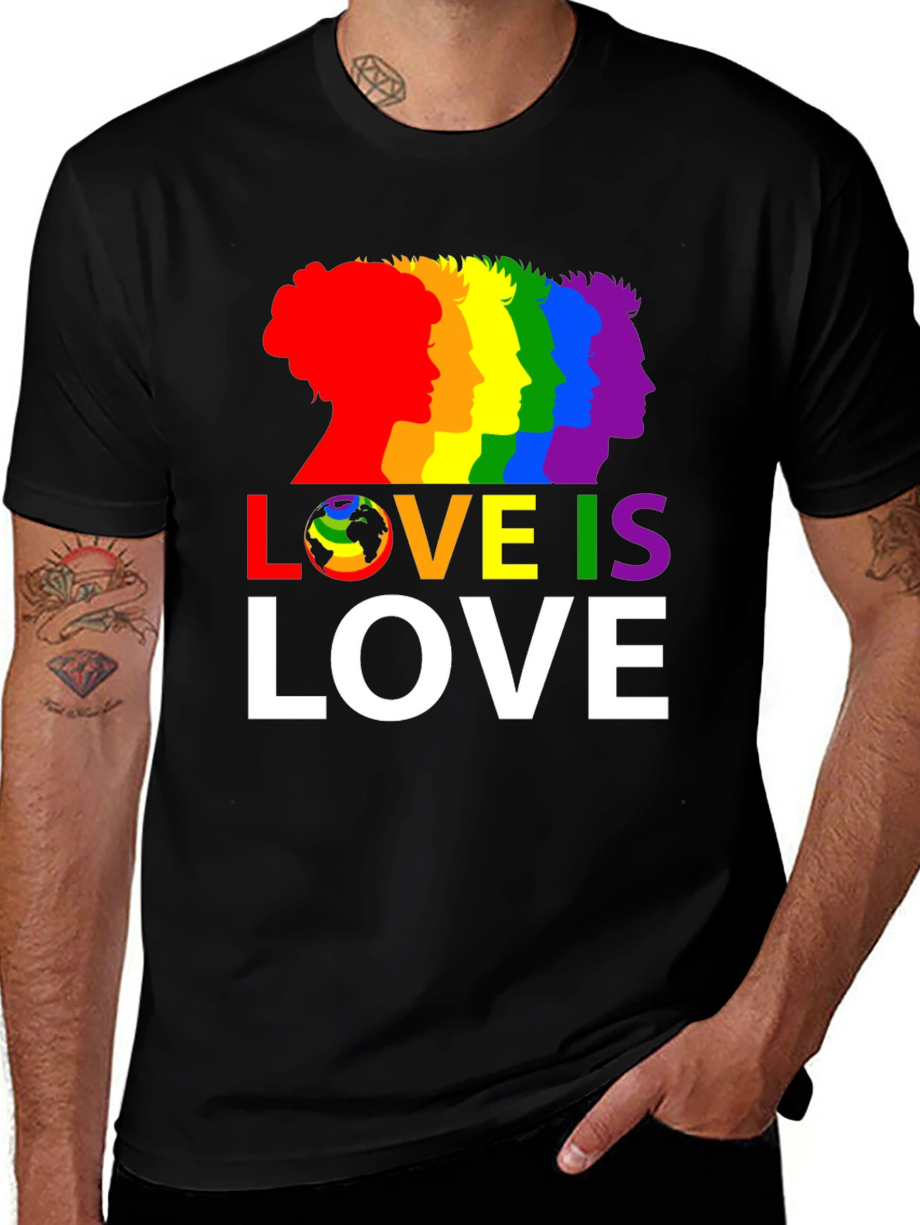 Variant 8 of Love is Love Rainbow Profile T-Shirt