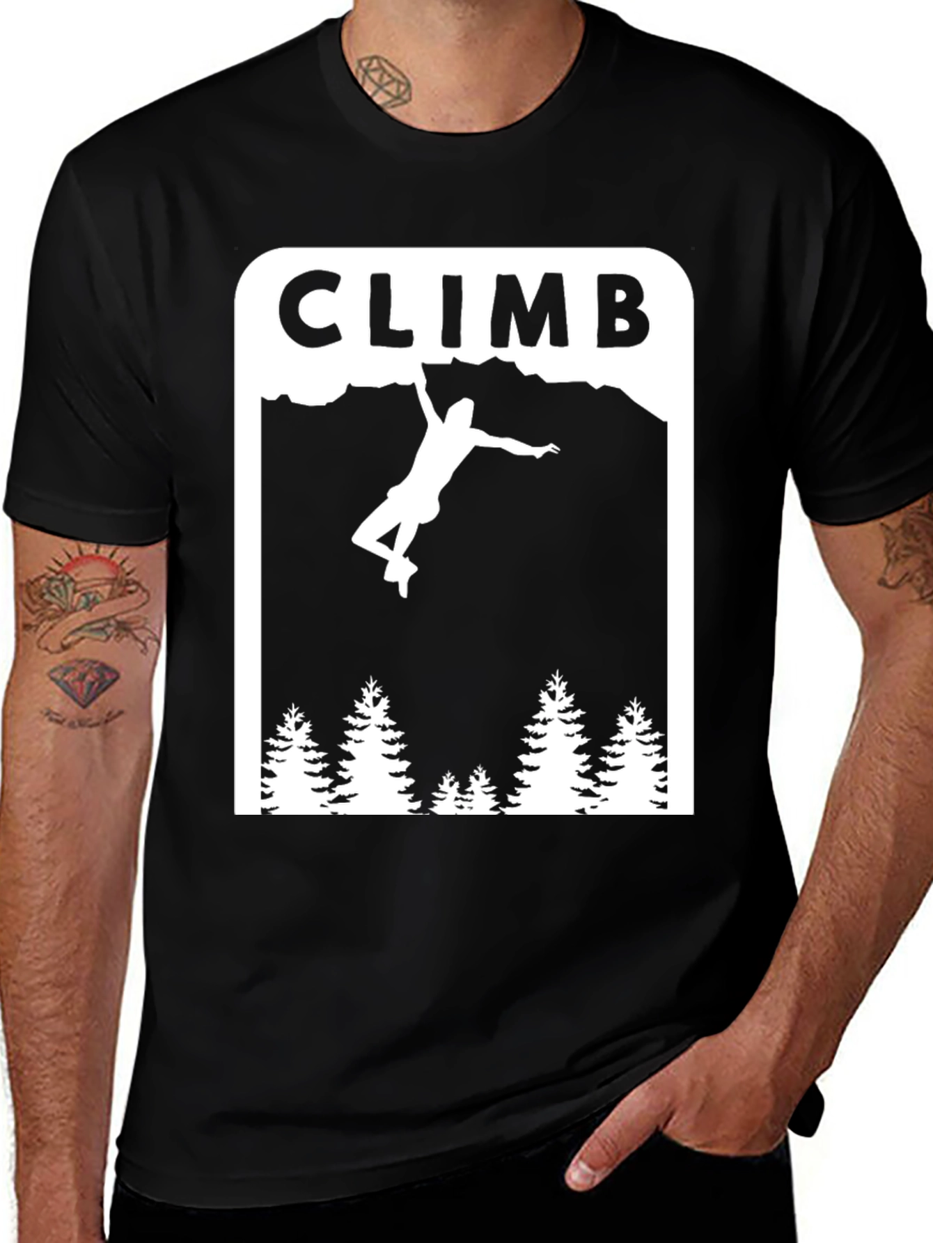 Variant 13 of Climb Graphic Tee - Rock Climbing Adventure Shirt