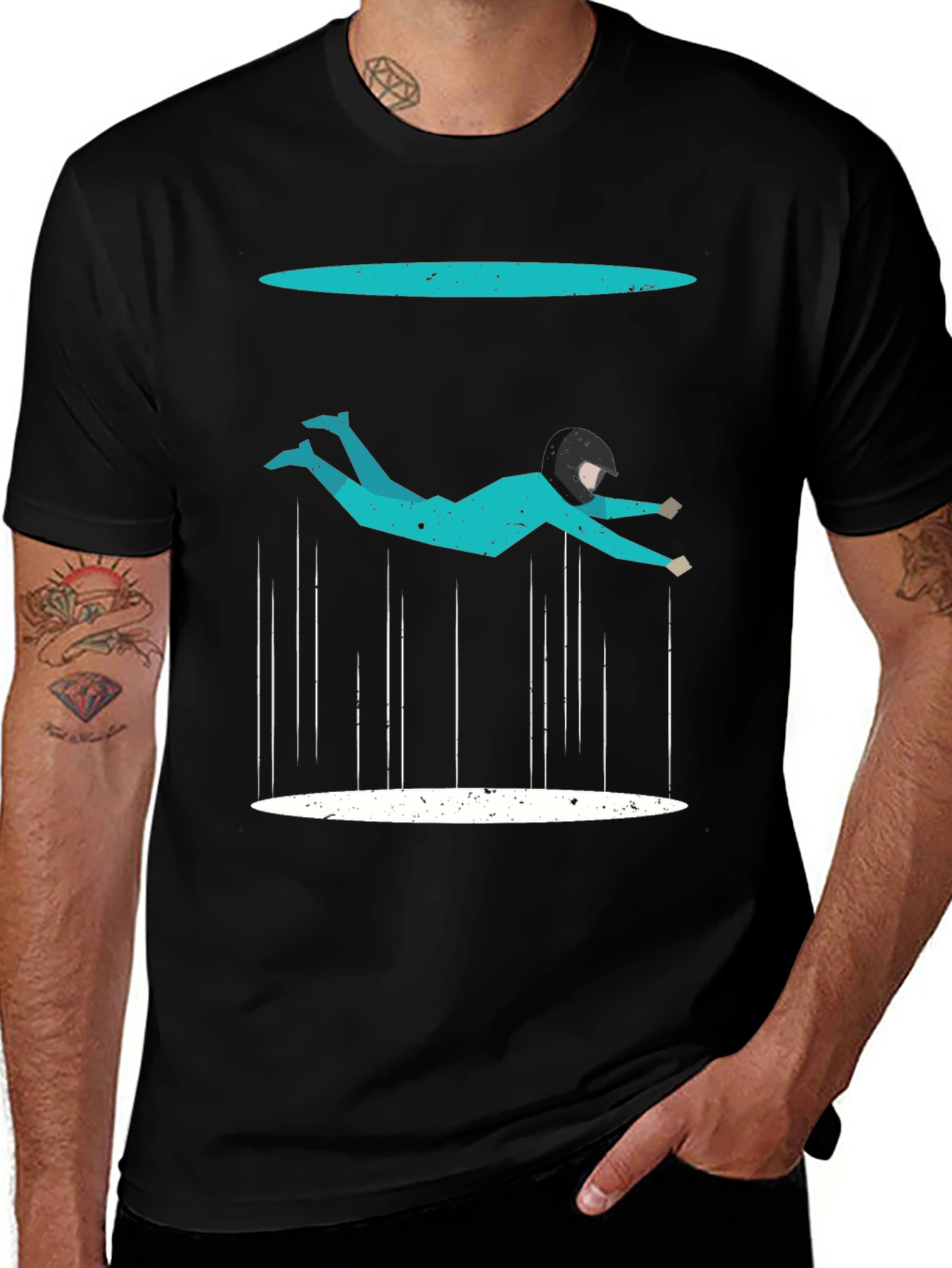 Variant 3 of Geometric Skydiving T-Shirt