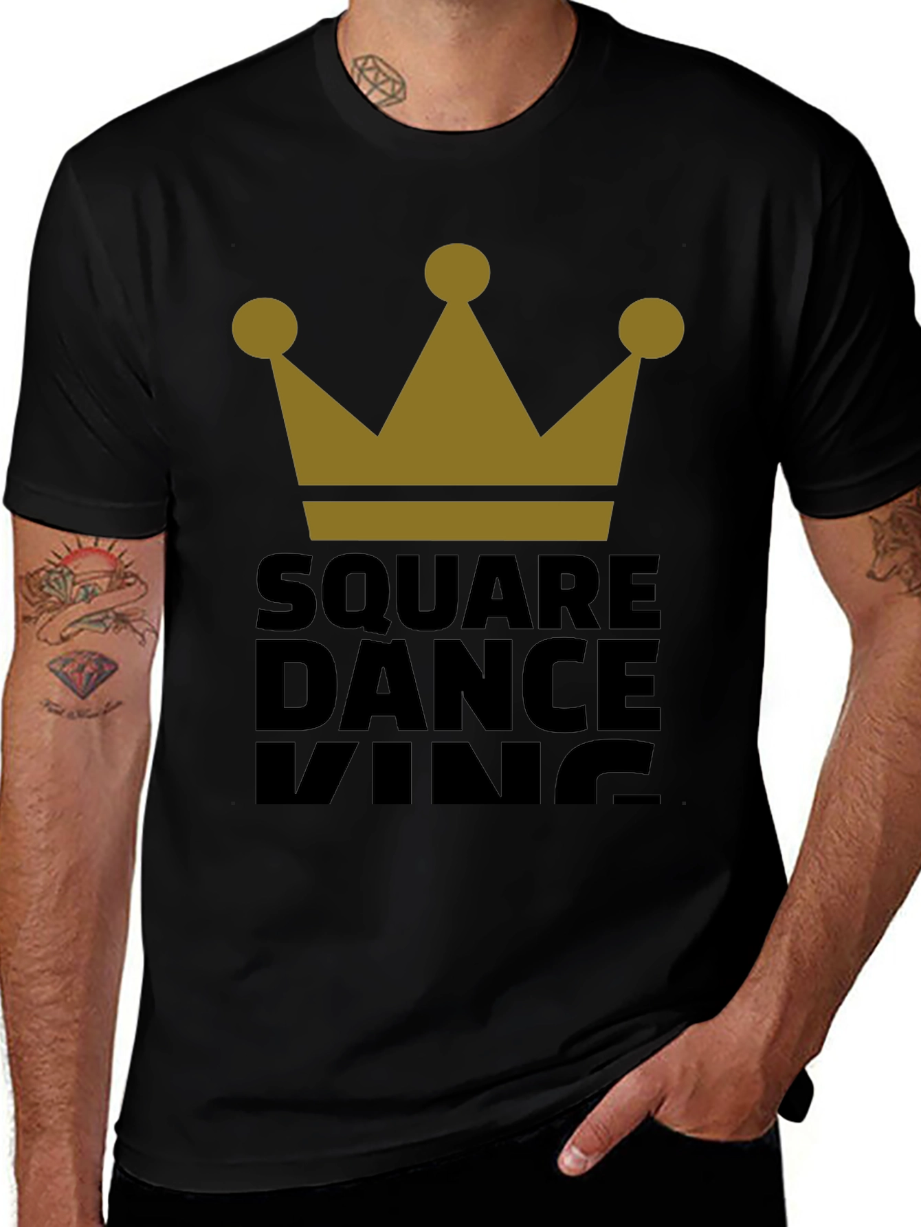 Variant 19 of Square Dance King T-Shirt - Black