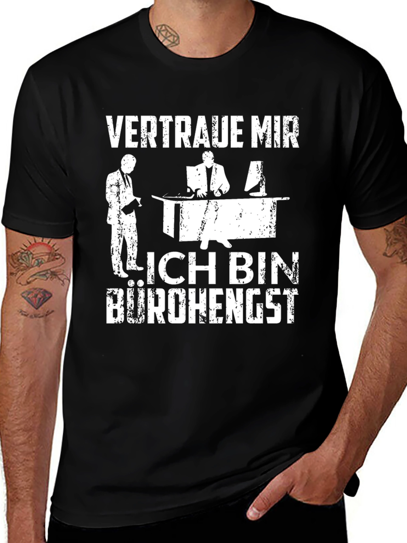 Variant 6 of Vertraue Mir Ich Bin Bürohengst Black T-Shirt