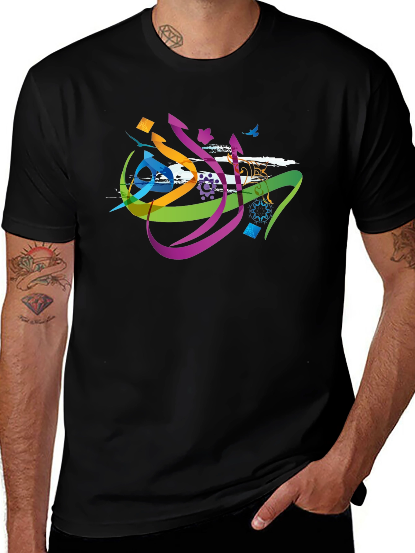 Variant 18 of Arabic Colorful Graphic T-Shirt - Modern Design