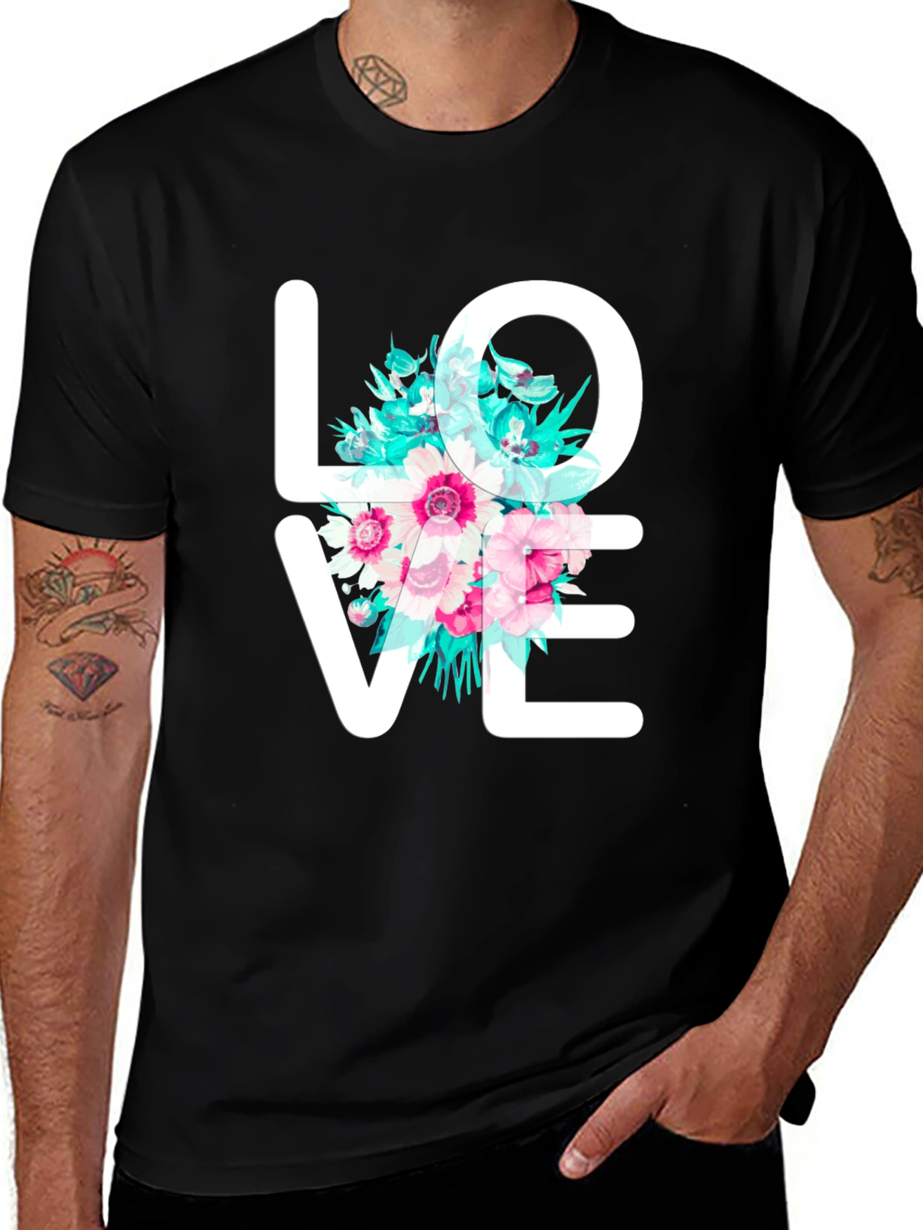 Variant 3 of Floral Love T-Shirt - Stylish Graphic Tee