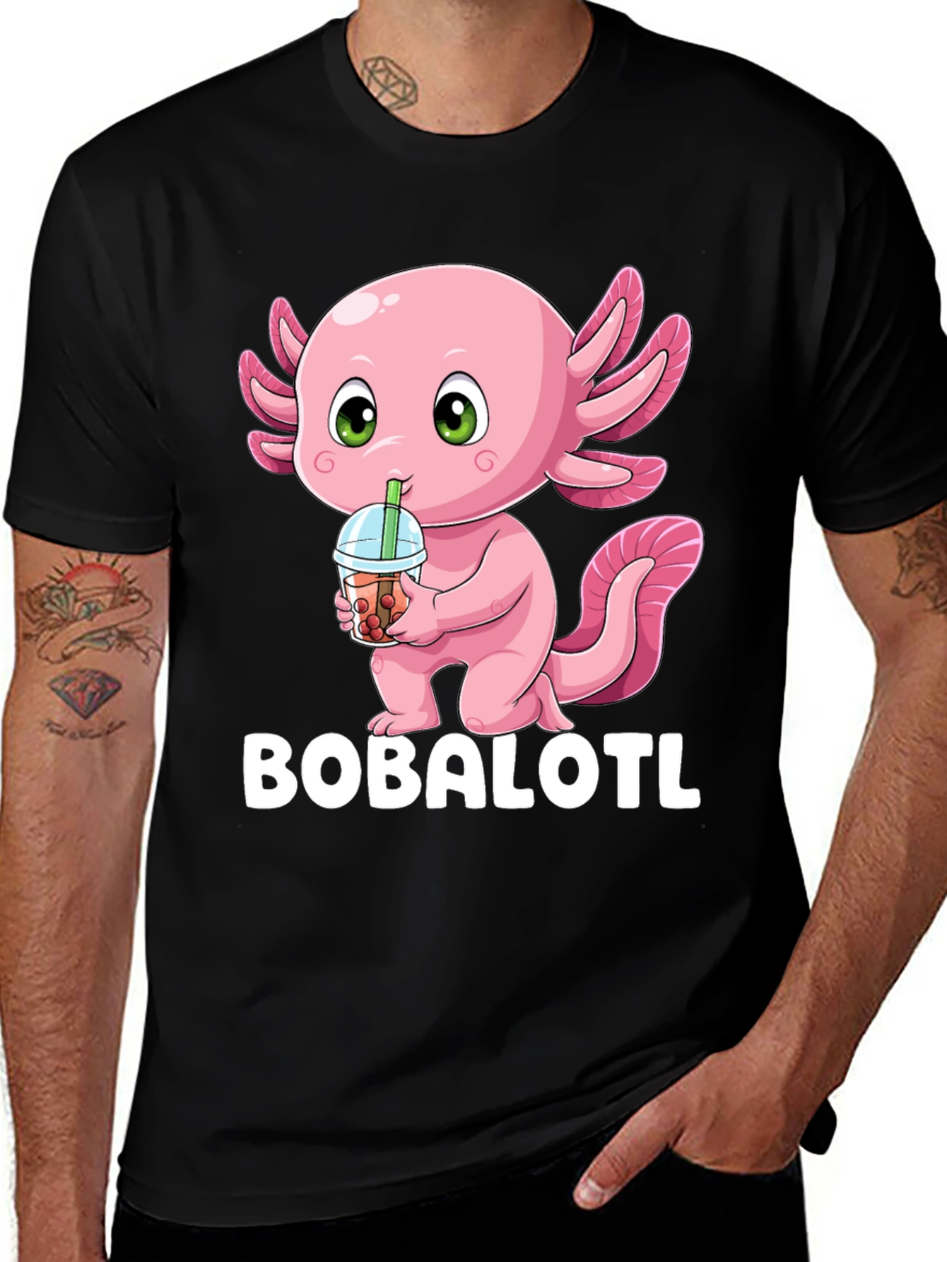 Variant 22 of Bobalotl T-Shirt - Axolotl Bubble Tea Lover Tee