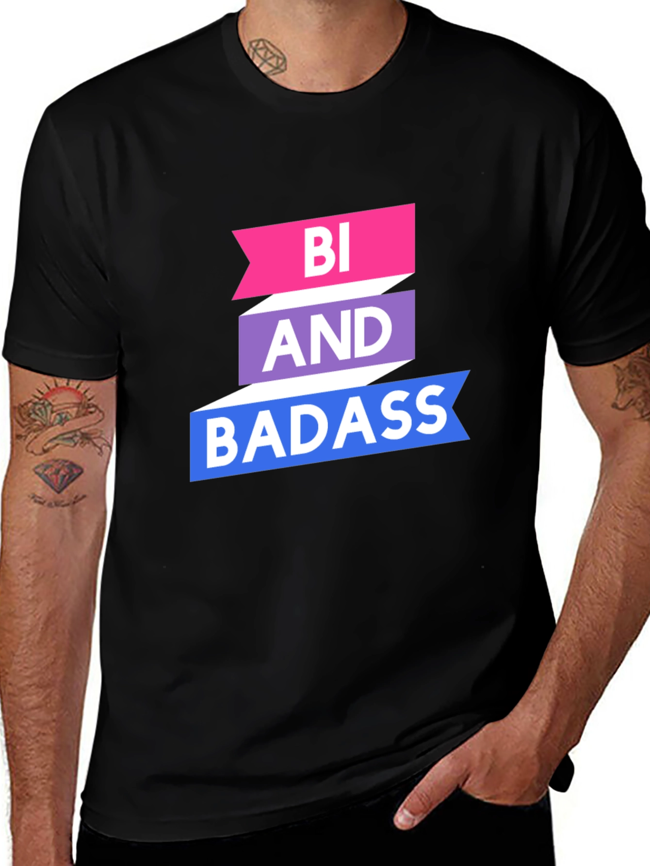 Variant 23 of Bi and Badass Pride T-Shirt