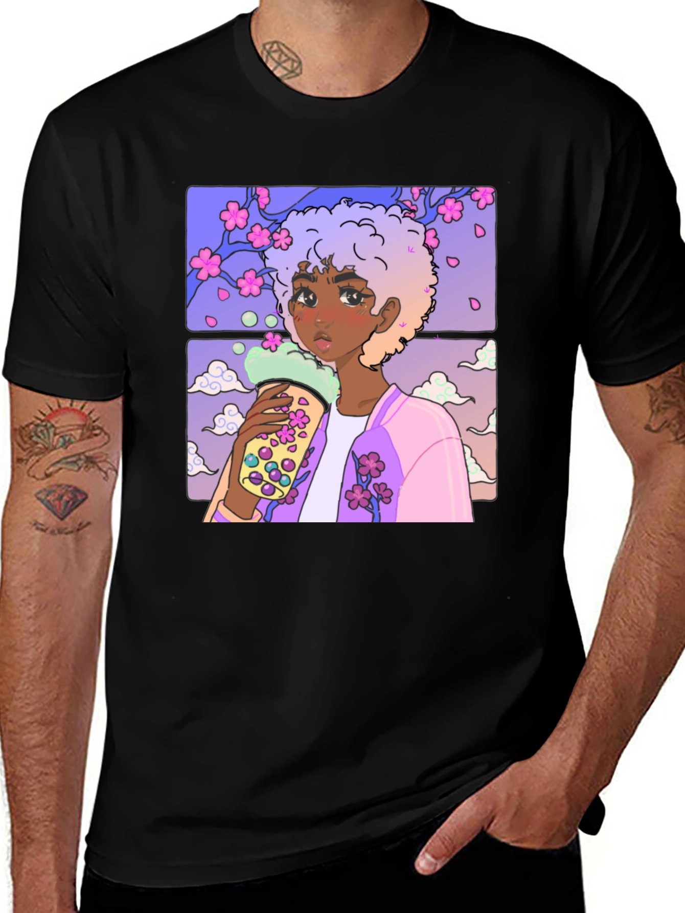 Variant 16 of Anime Girl Bubble Tea Graphic Tee