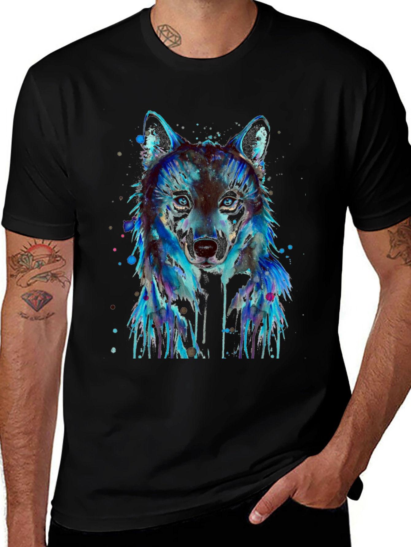 Variant 13 of Watercolor Wolf Graphic T-Shirt