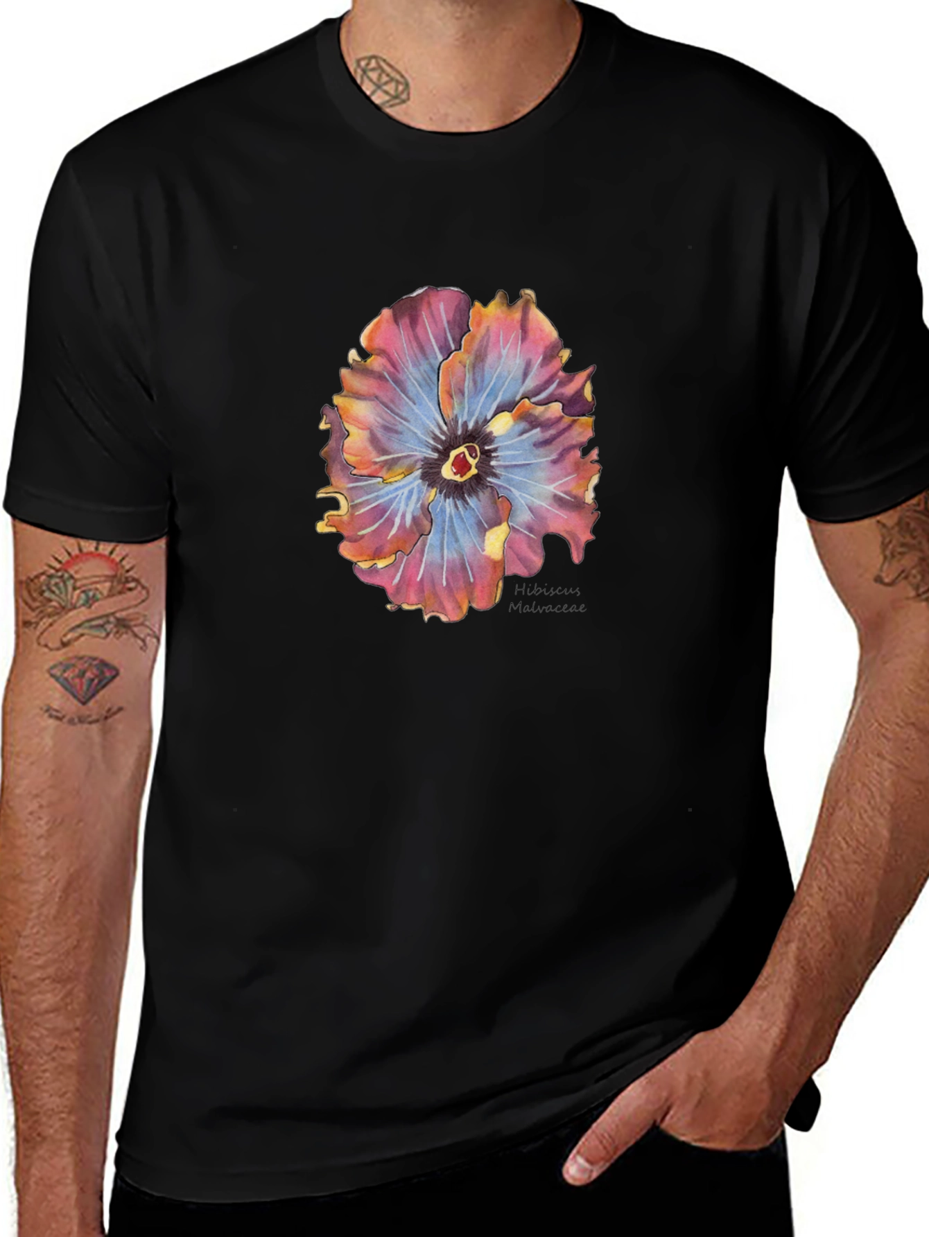 Variant 14 of Floral Graphic Tee - Hibiscus Print