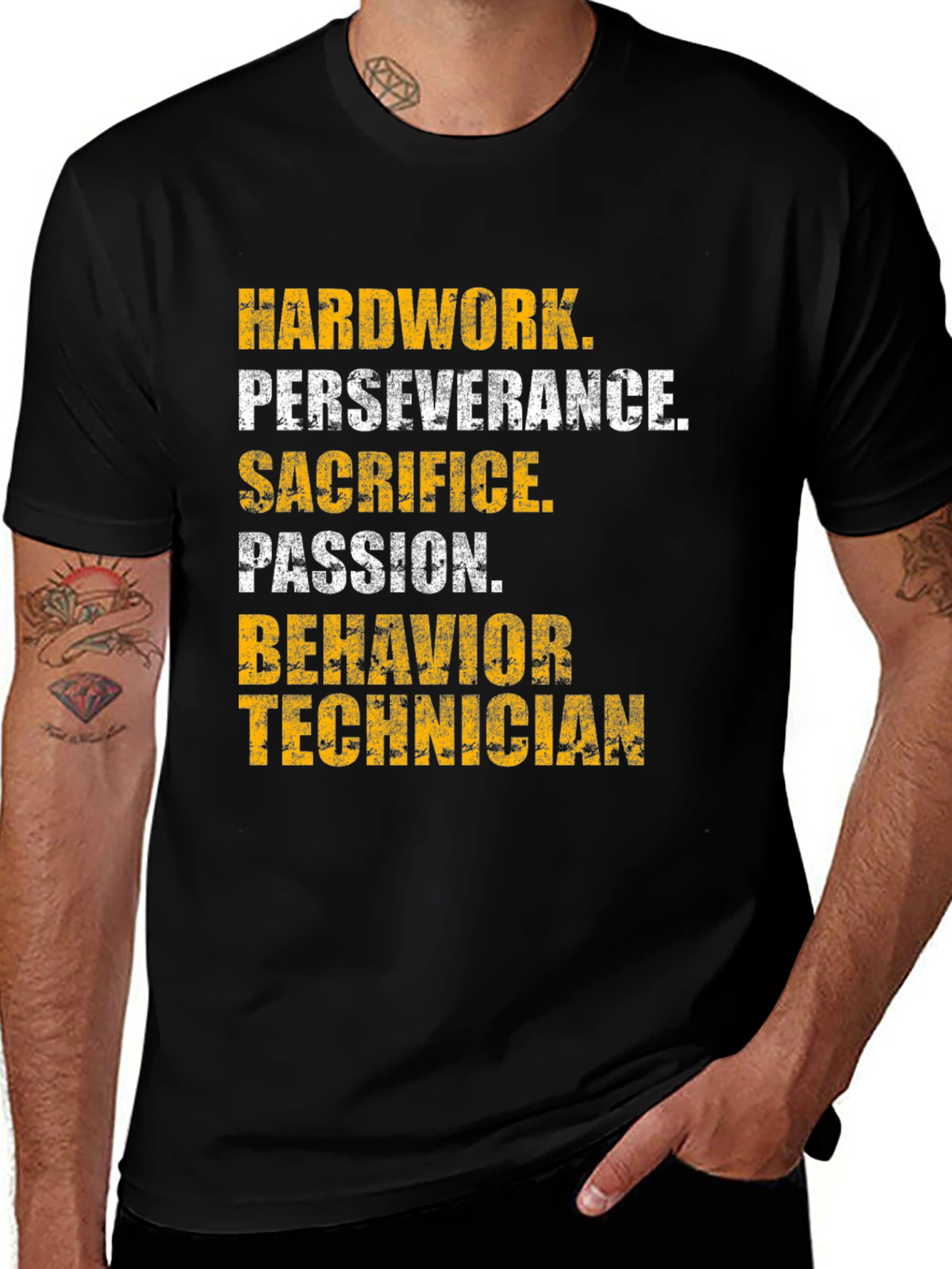 Behavior Technician Motivational T-Shirt - Hardwork, Perseverance