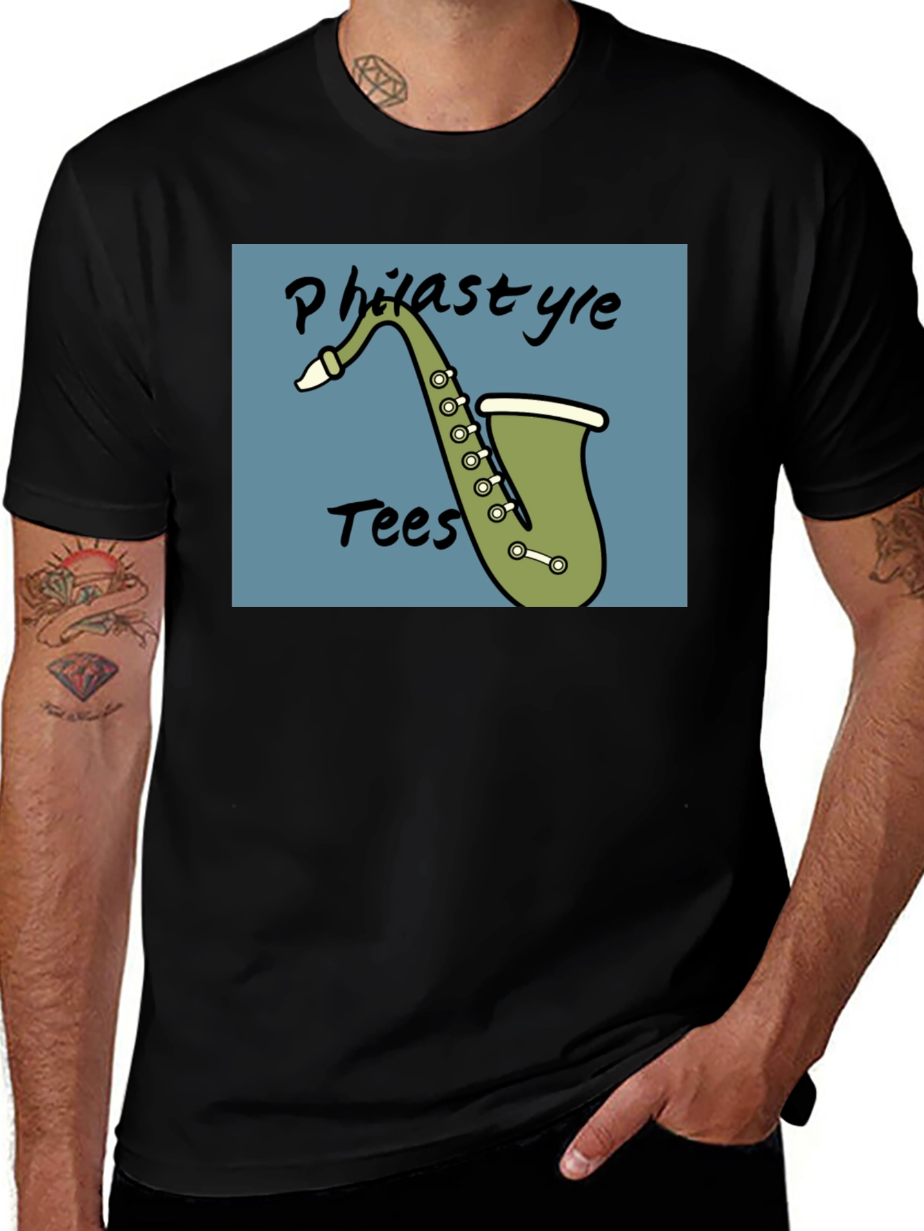 Variant 16 of Philastyle Tees Saxophone Graphic T-Shirt
