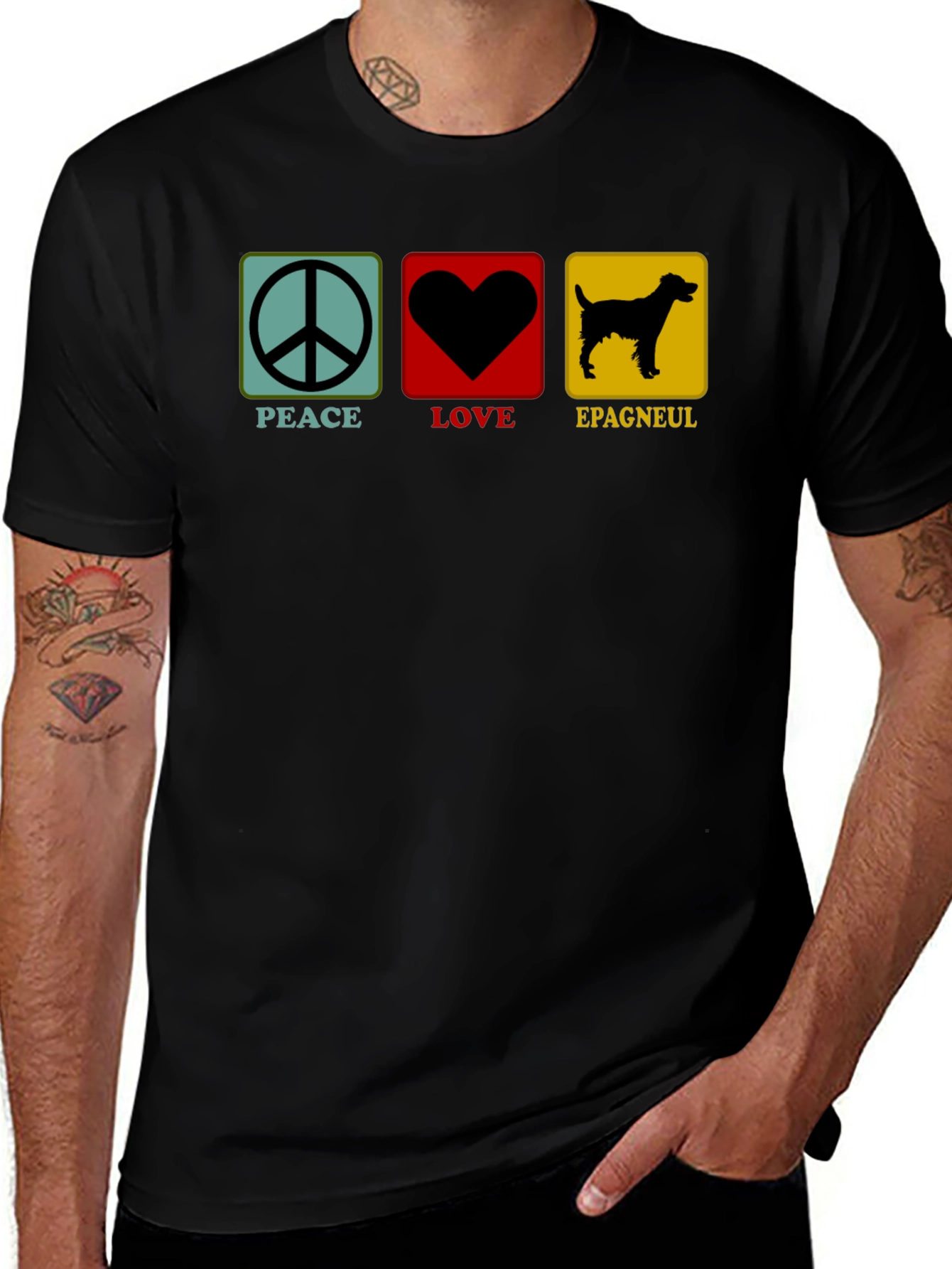 Variant 4 of Peace Love Epagneul Dog T-Shirt