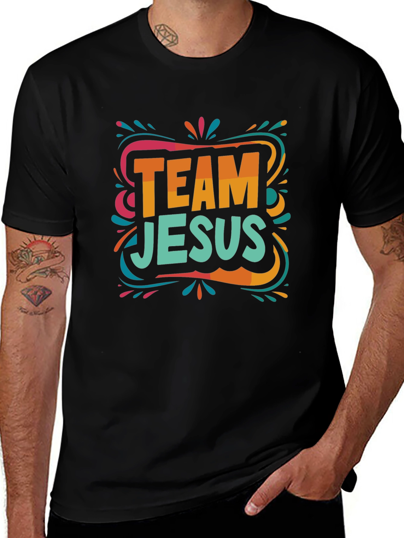 Variant 24 of Team Jesus Graphic Black T-Shirt