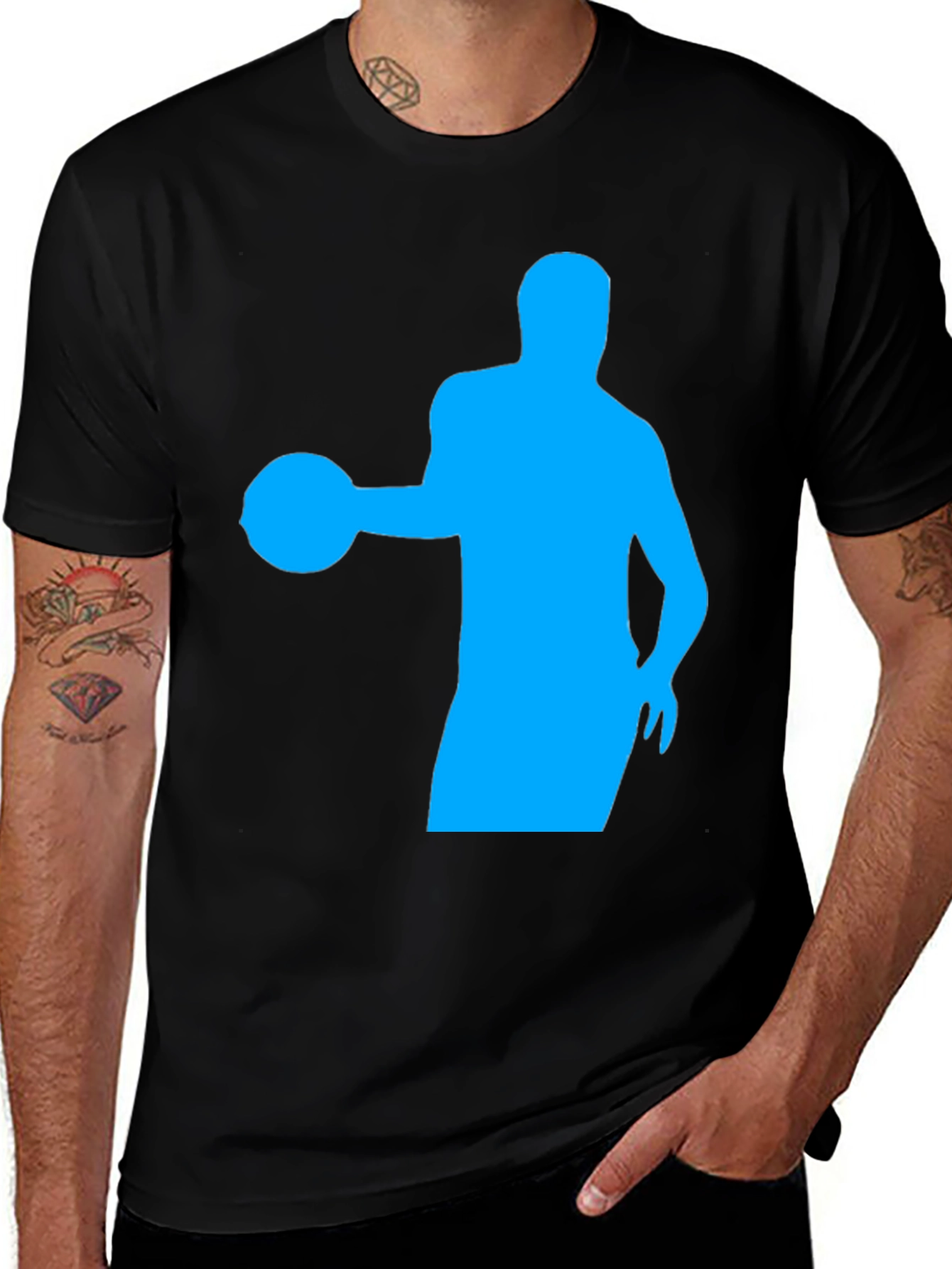 Variant 28 of Basketball Player Silhouette Black Graphic Tee