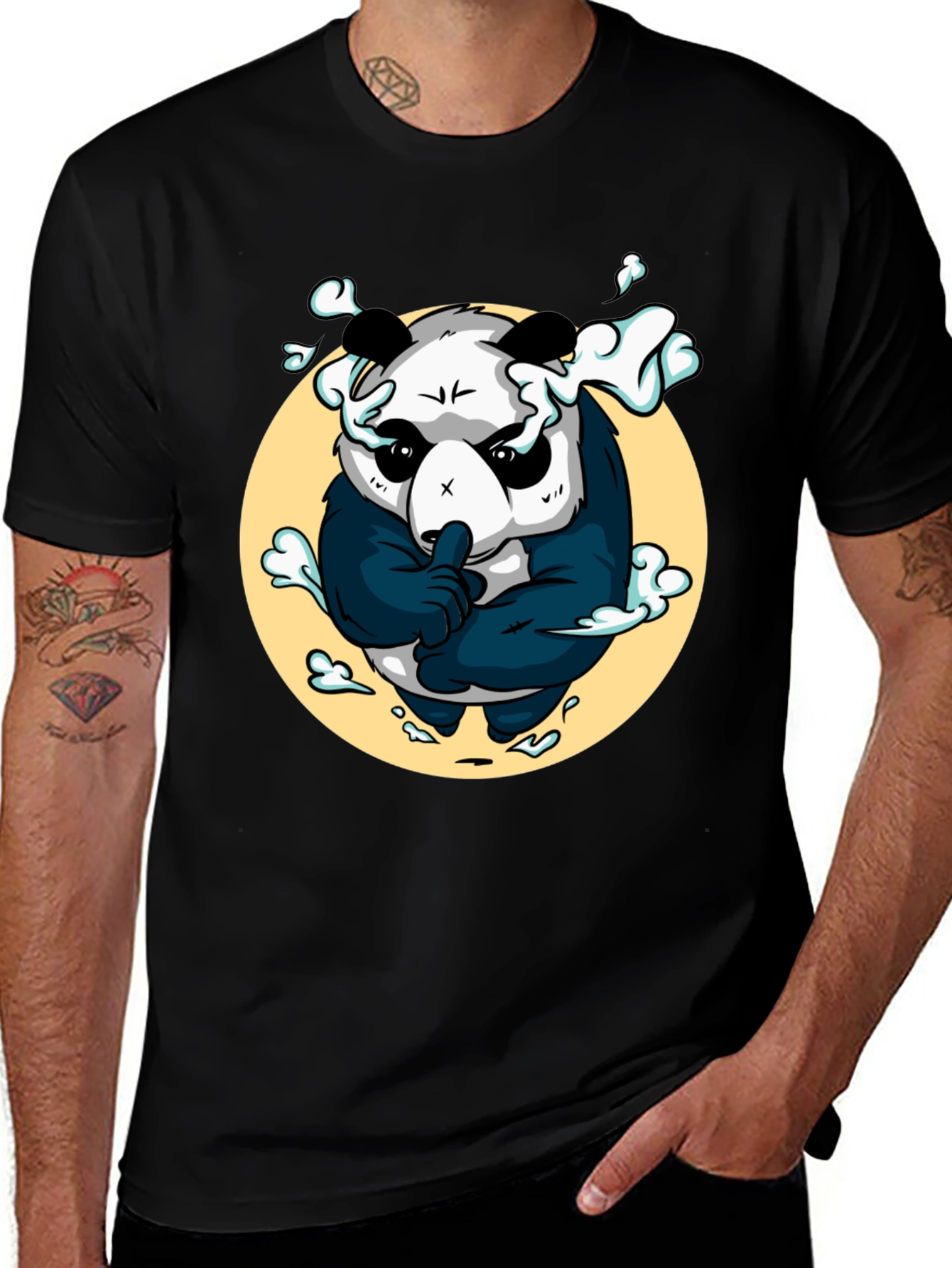 Variant 28 of Cool Panda Graphic T-Shirt - Black