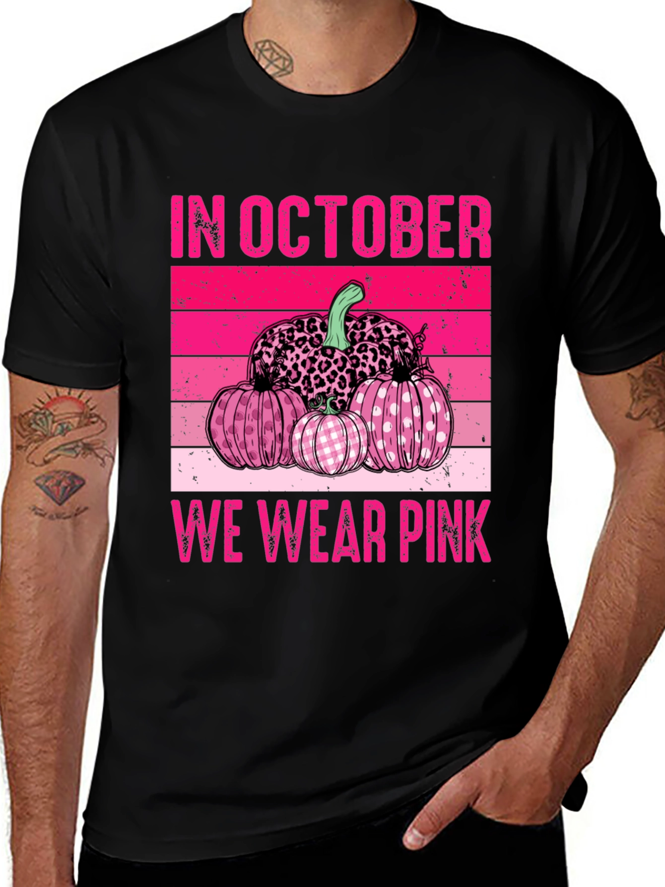 Variant 28 of October Pink Pumpkin Breast Cancer Awareness T-Shirt