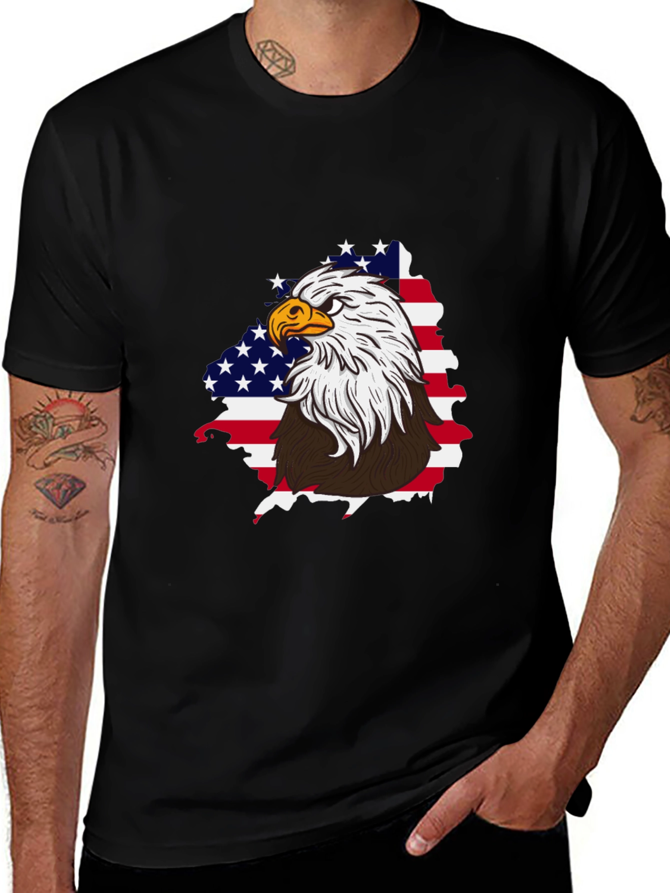 Variant 26 of Bald Eagle US Flag Graphic T-Shirt