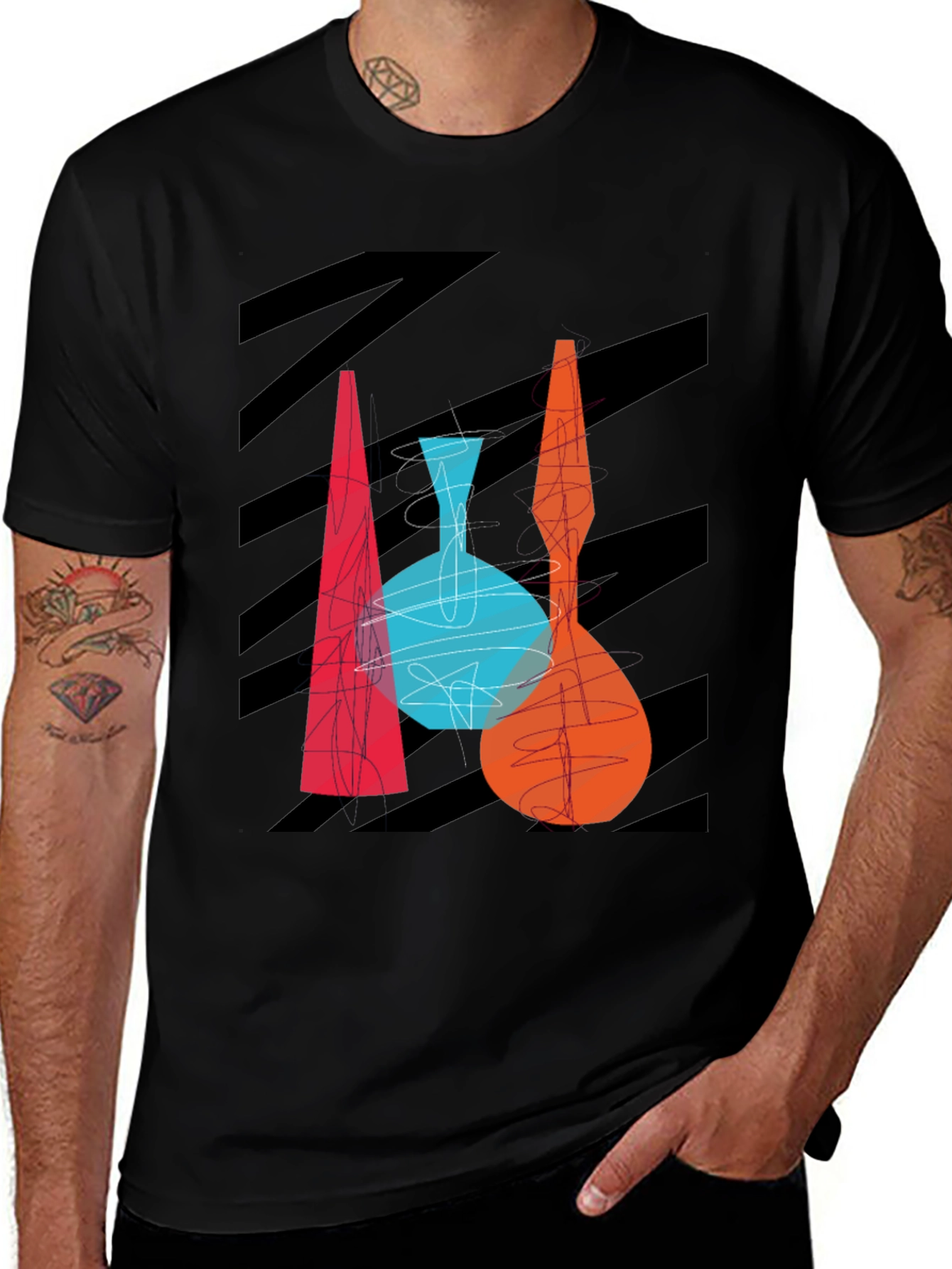 Abstract Vase Graphic Tee - Modern Art T-Shirt