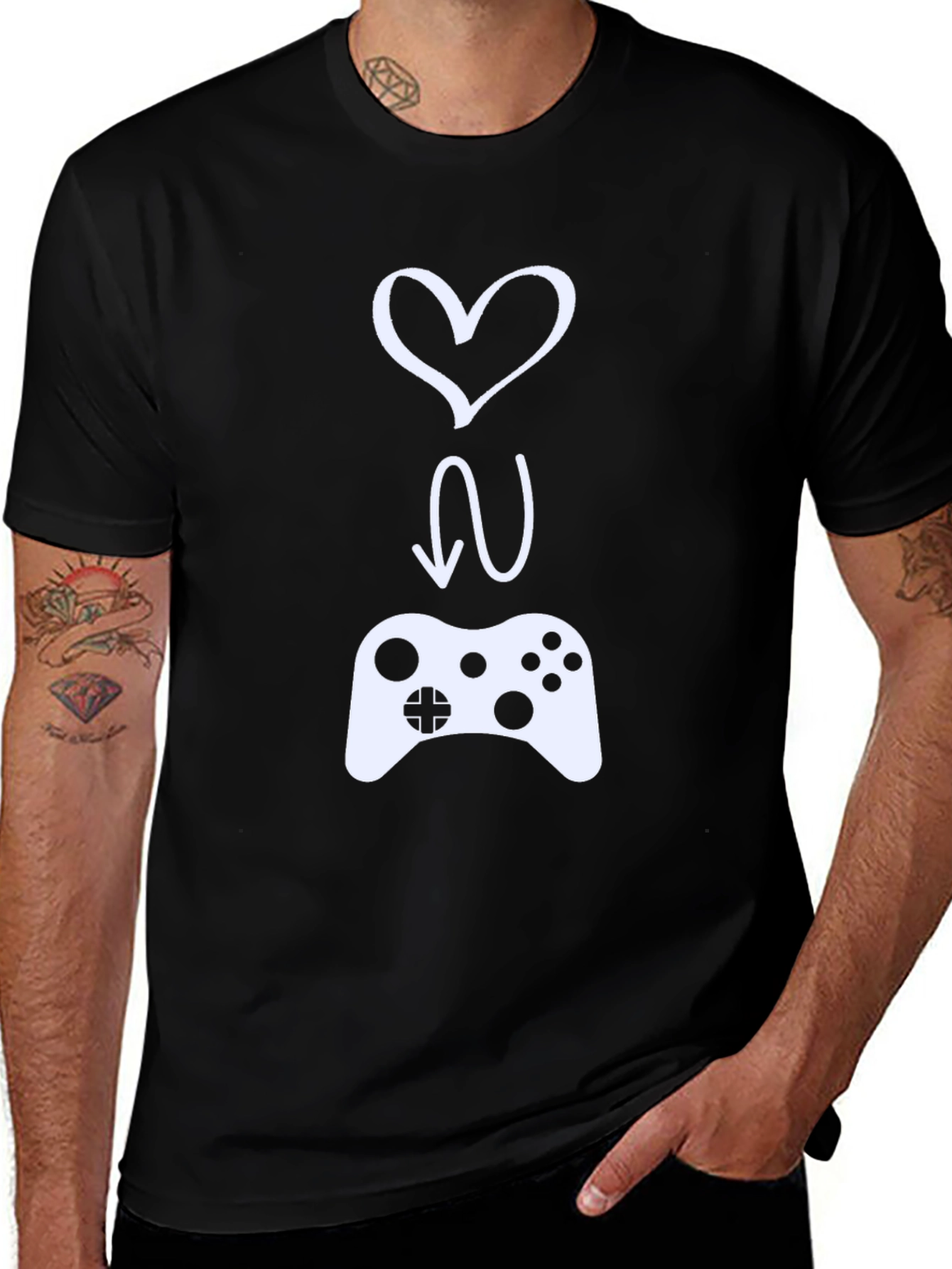 Variant 28 of Love to Game Black T-Shirt