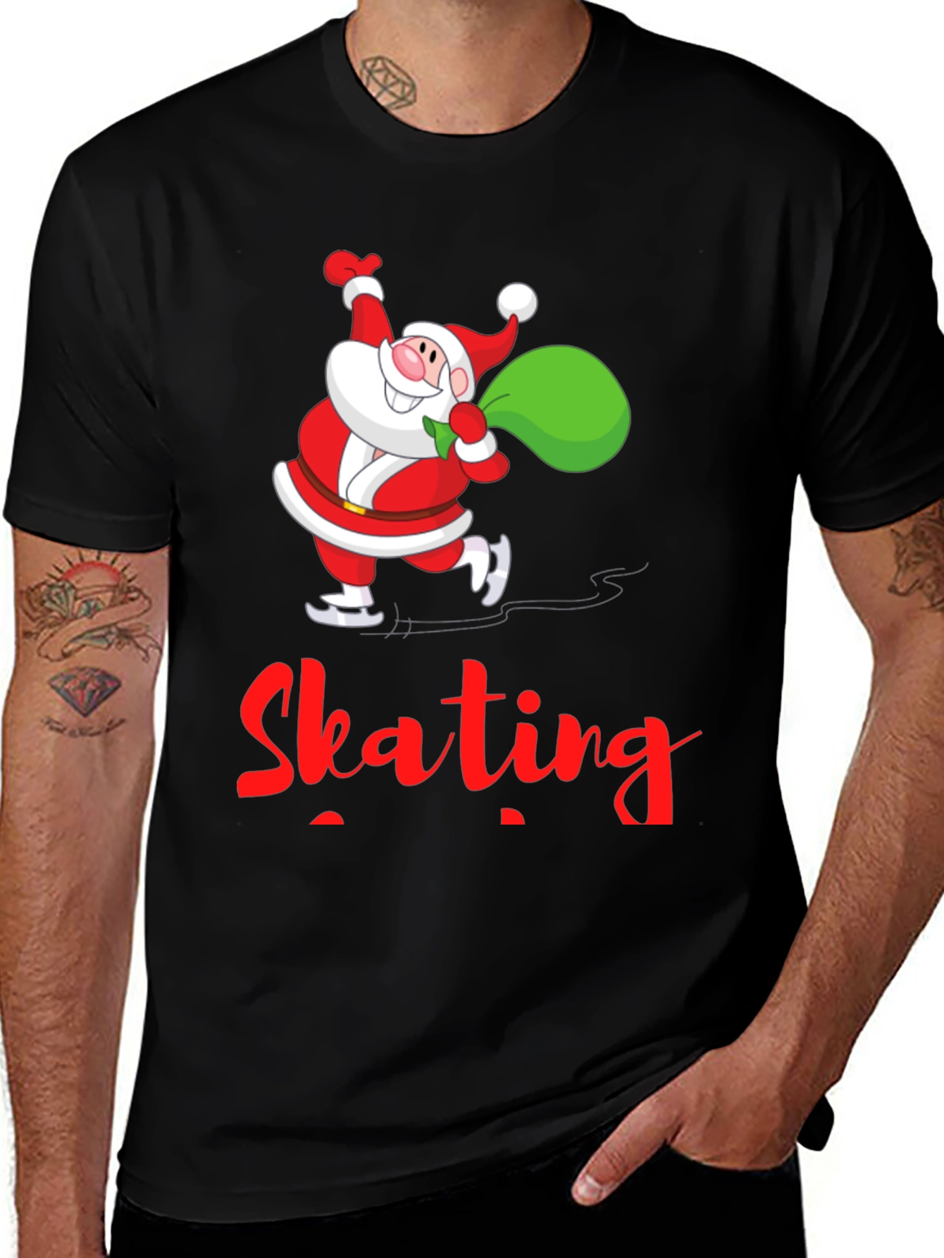 Variant 17 of Santa Skating Graphic Tee