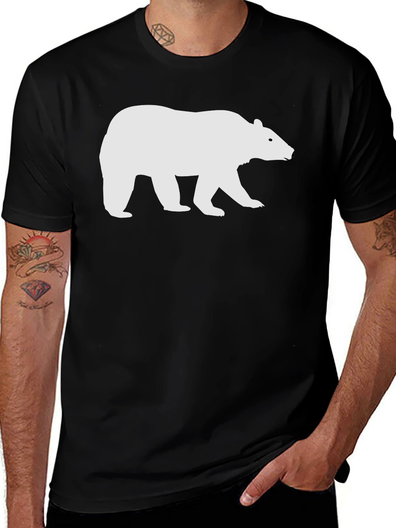 Variant 2 of Bear Graphic Black T-Shirt
