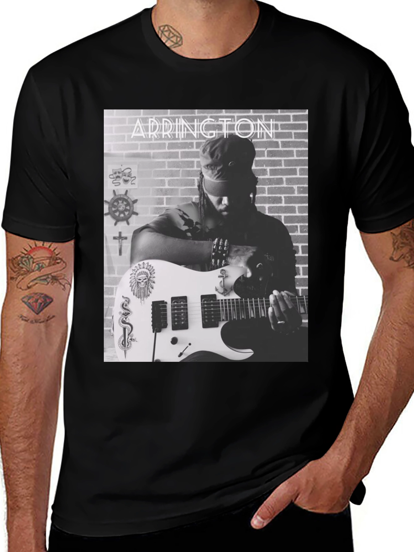 Variant 25 of Addington Graphic Tee - Black Cotton T-Shirt