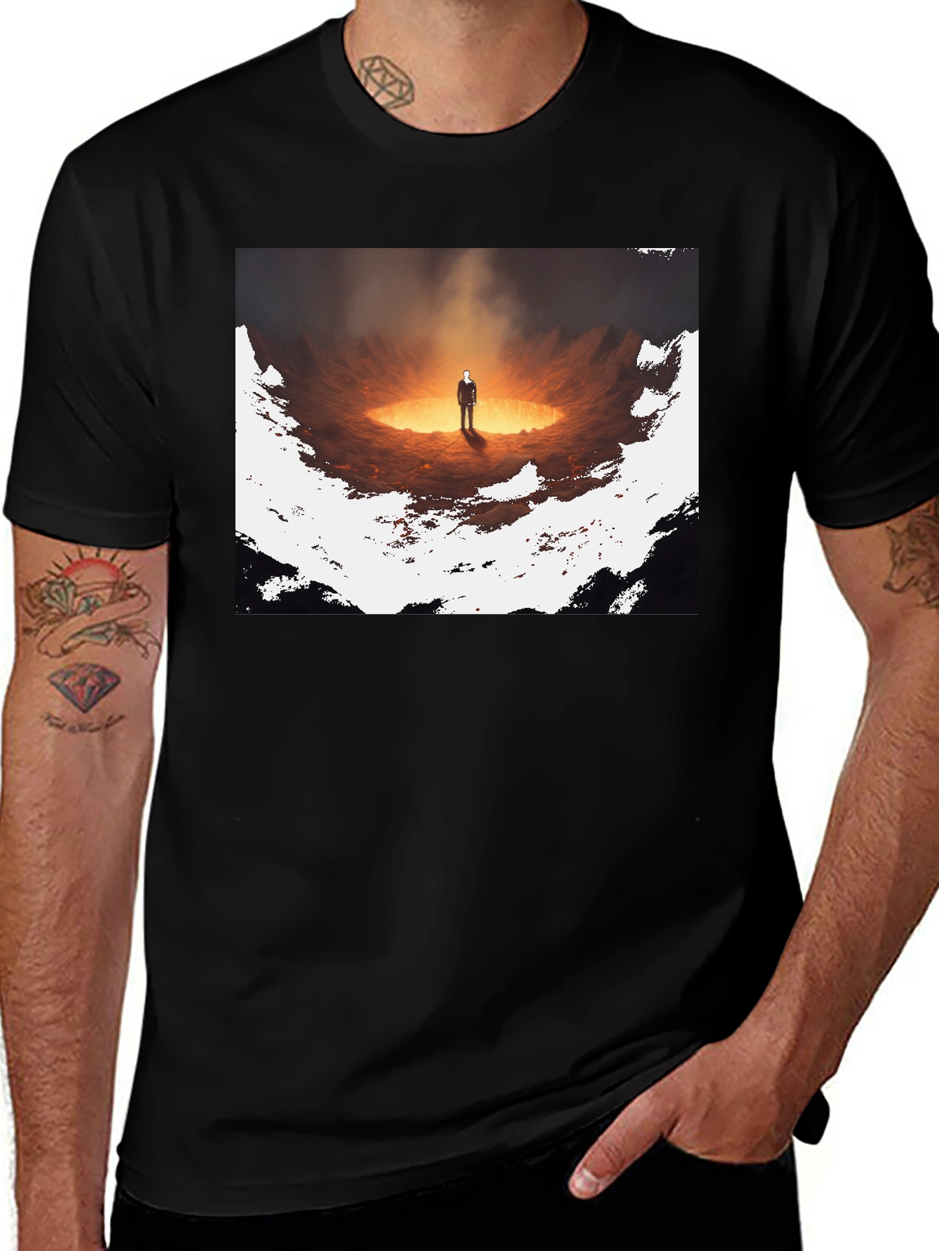 Variant 18 of Inferno Man Graphic Tee - Stylish Black T-Shirt