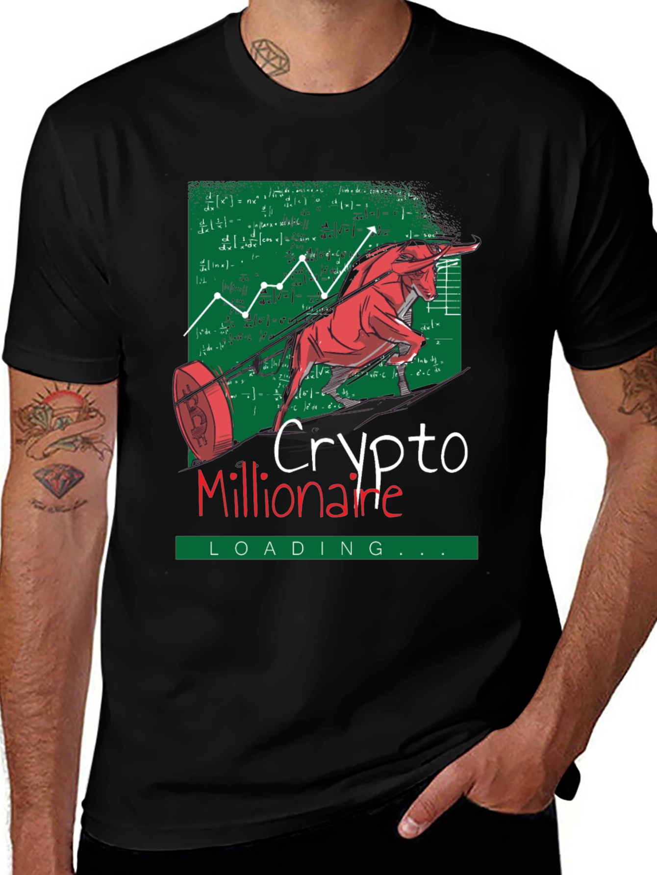 Variant 26 of Crypto Millionaire Loading Graphic Tee - Black