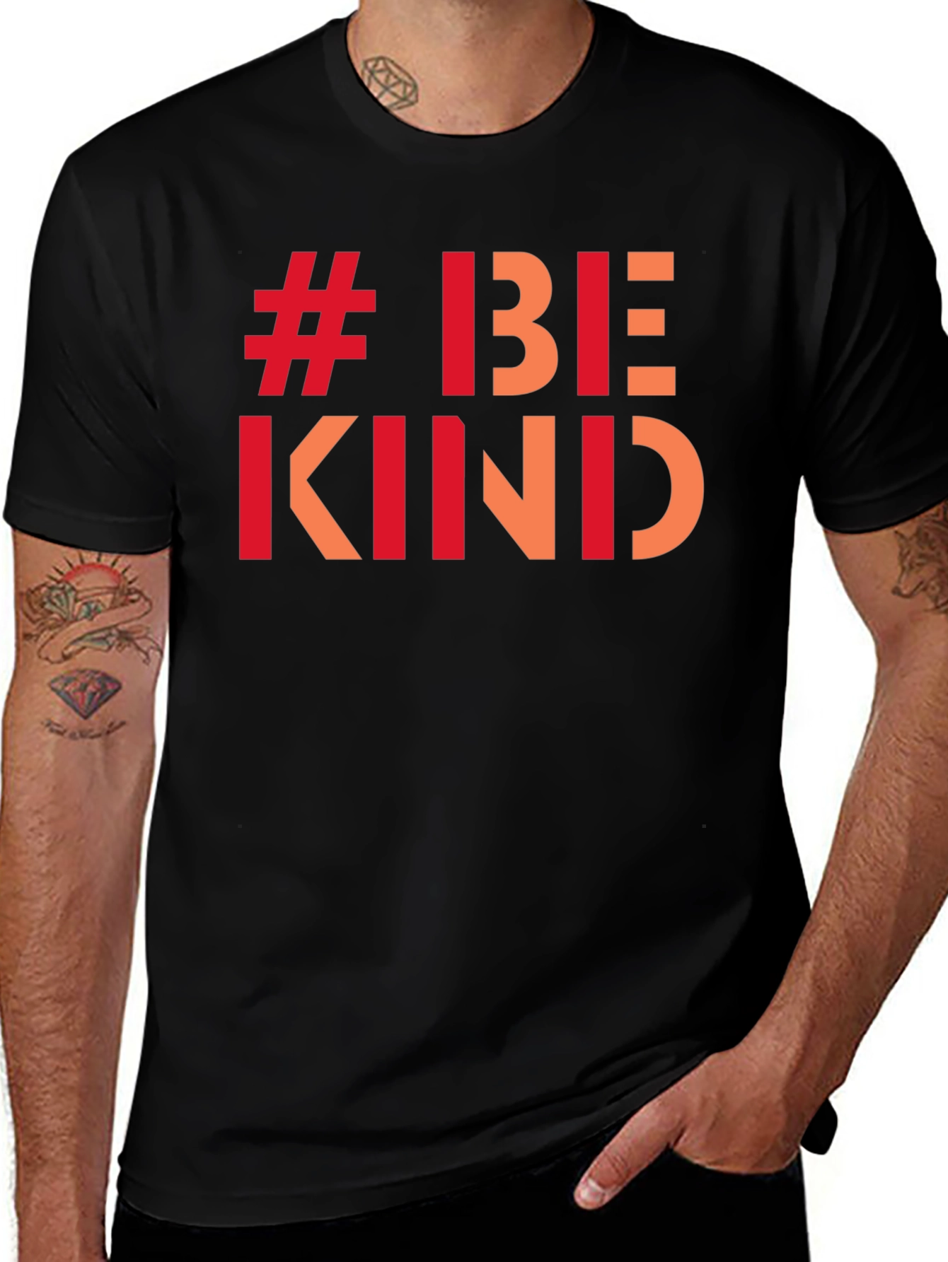 # Be Kind Graphic T-Shirt - Black Unisex Crew Neck Tee