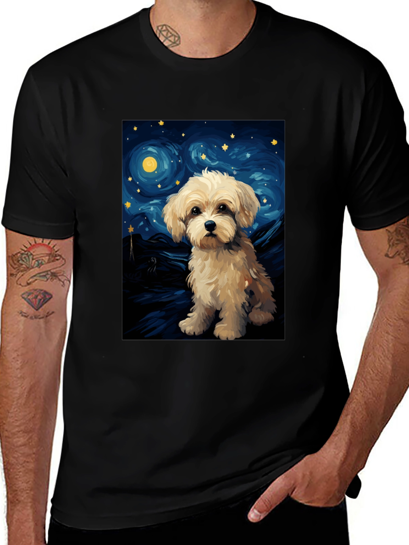 Variant 21 of Starry Night Dog T-Shirt