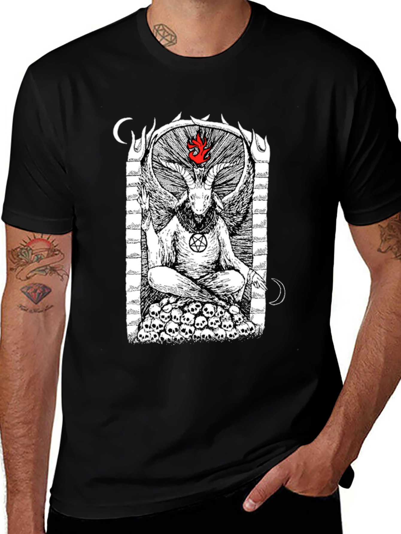 Baphomet Occult T-Shirt - Satanic Goat Head Tee