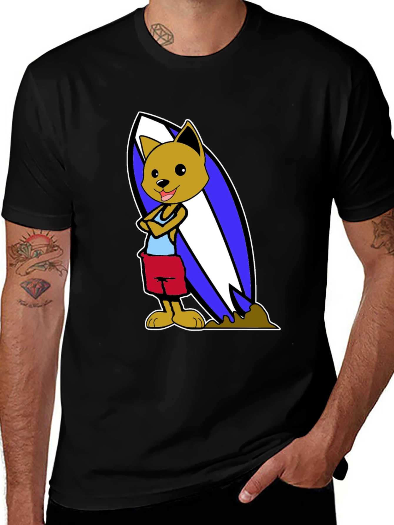 Variant 3 of Dog Surfer Graphic T-Shirt