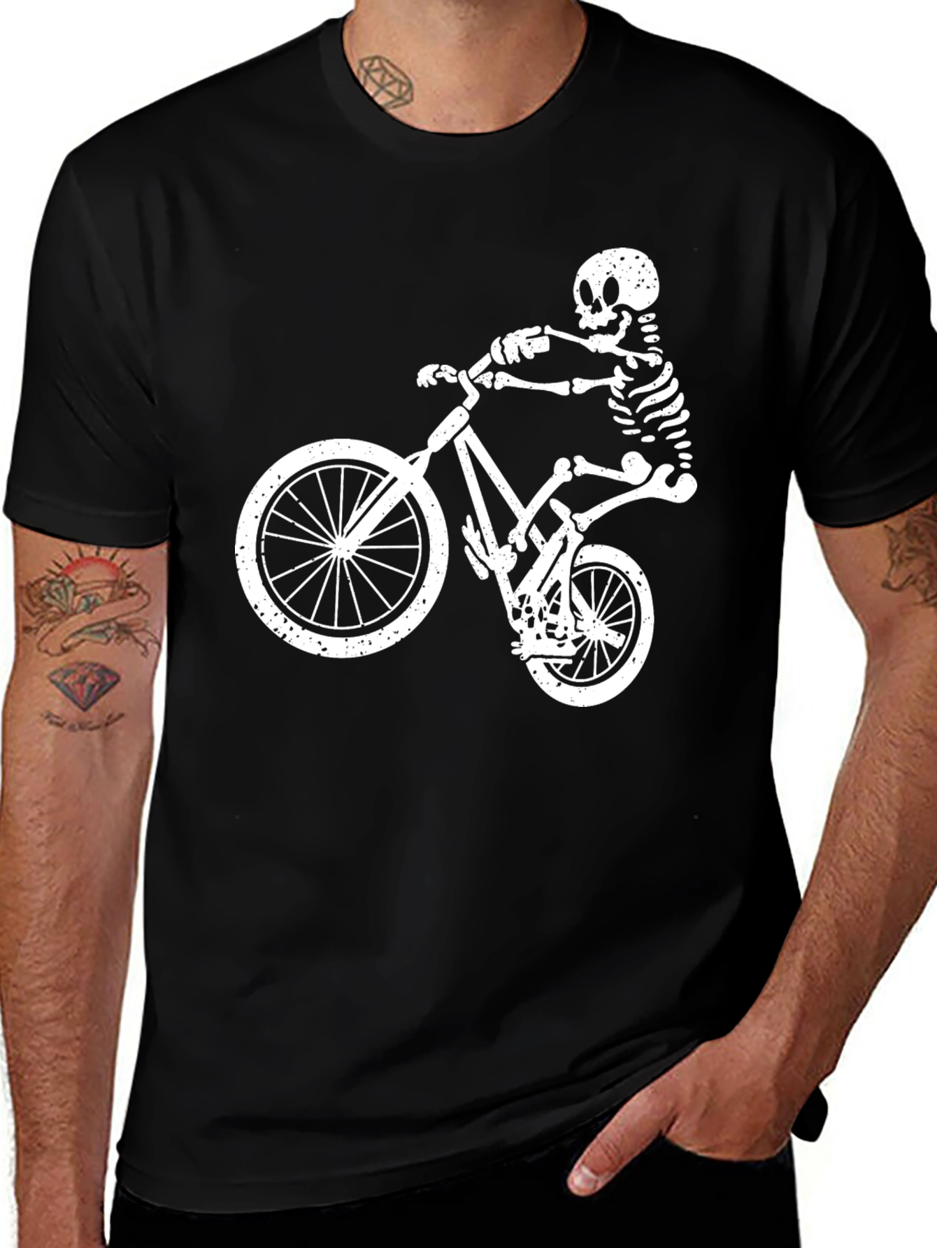Variant 16 of Skeleton Biker Graphic Tee - Ride or Die T-Shirt