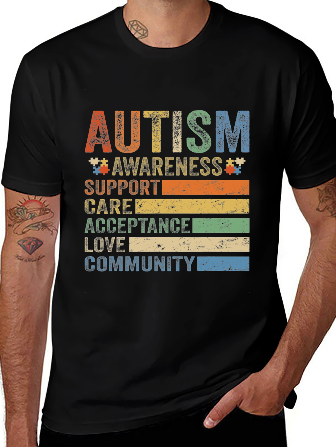 Autism Awareness T-Shirt: Support, Love, Community