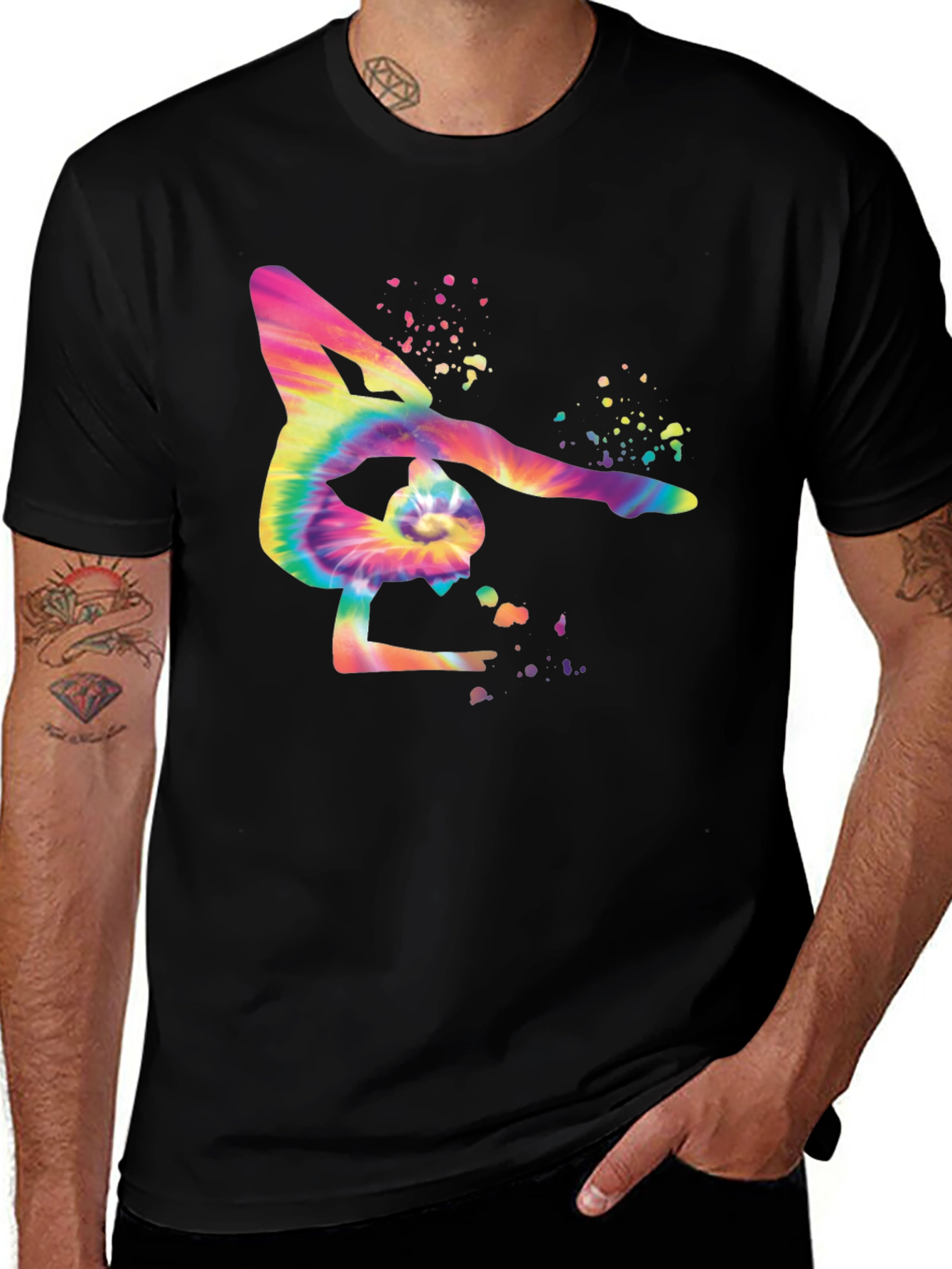 Variant 11 of Tie Dye Gymnast Silhouette T-Shirt