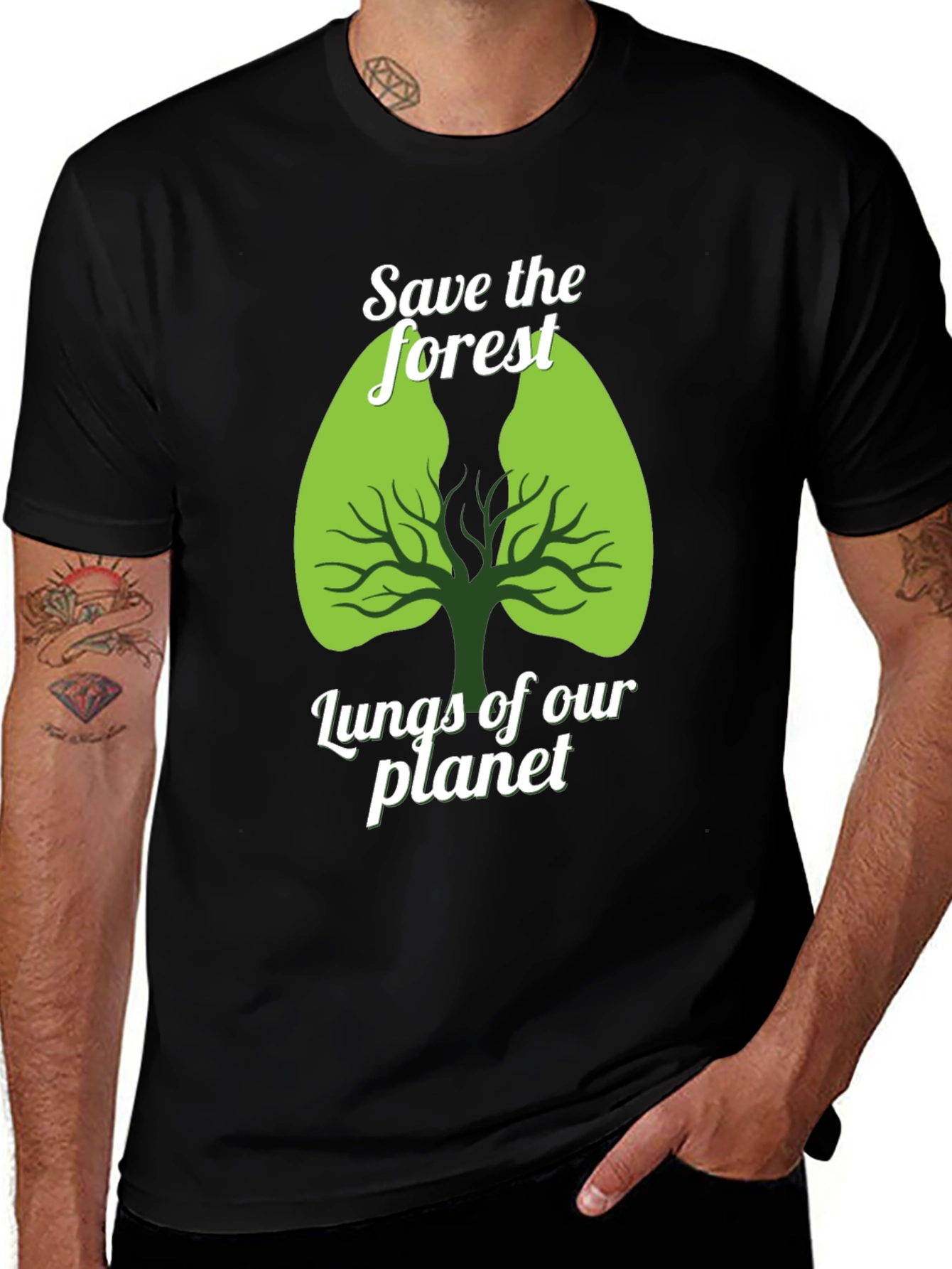 Variant 29 of Eco-Friendly 'Save the Forest' Graphic Tee