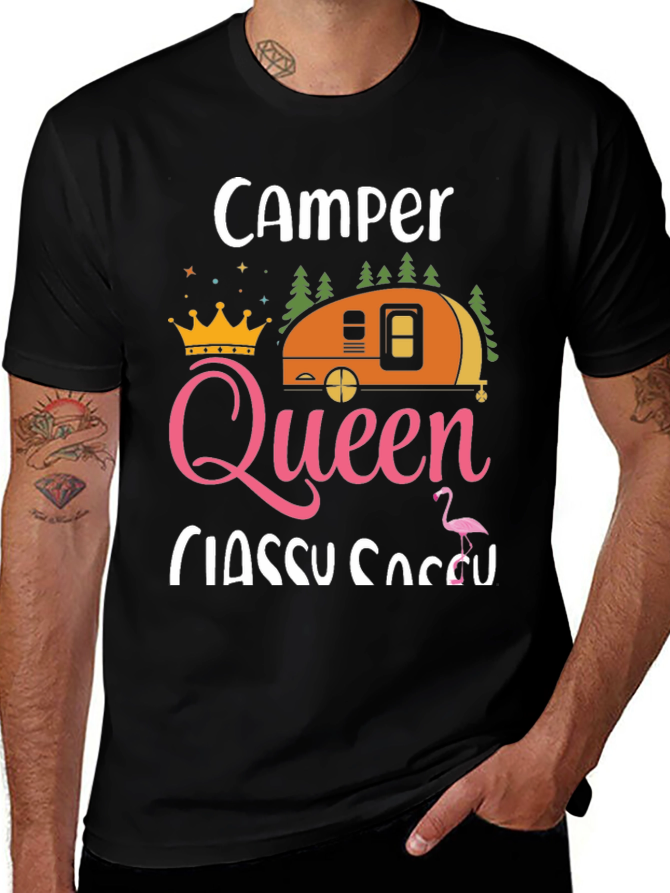 Black Camper Queen Classy Sassy Graphic T-Shirt main image